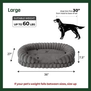 Orthopädisches Hundebett für Große Hunde Waschbar <span class=keywords><strong>36</strong></span> Zoll Oval Haustierbett mit Erhöhten Seitenwänden Wasserdicht Rutschfeste Basis Gelenkentlastung für Haustiere - Product Image 3