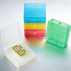 Caixa Criogênica WEIAI PP com 100 Furos para Tubos de Centrífuga Criogênicos de 0.5/1.5/2ml - Suporte para Laboratório, Células, Bactérias, DNA, <span class=keywords><strong>PCR</strong></span> -80 ° Caixas de Congelamento C - Product Image 1