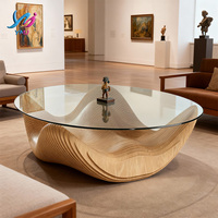 Table d'appoint de luxe personnalisable en bois paramétrique moderne et durable pour hôtel et maison
