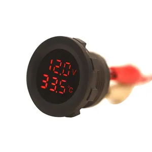 Waterproof Car Charger Motorbike USB 12V Voltmeter and Temperature Statistics Fast Car Charger With ON/Off Button and Wire
