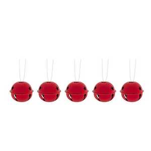 Juego de 5 Sonajeros de Metal Rojo Pulido, Diám. 5CM - Product Image 1