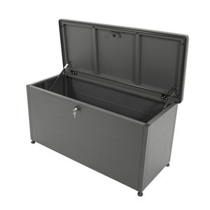 Boîte de rangement de jardin en acier galvanisé, <span class=keywords><strong>couverture</strong></span> pour boîte de rangement de terrasse, pour protéger les grandes boîtes de rangement de terrasse, acier anthracite, <span class=keywords><strong>imperméable</strong></span> - Product Image 1