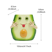 Ondeugende Avocado Vrolijk Gezicht Harsen Bloempot Ornament Handgemaakt Beeldje Lente Smaak Groene Plant In Pot voor Thuis Kantoor Woonkamer