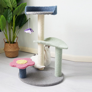 <b>Cat</b> Tree With Flower Platform 2 Levels Sisal <b>Scratching</b> <b>Post</b> Durable <b>Cat</b> Furniture <b>For</b> Indoor <b>Cats</b> - Product Image 1