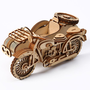 Commande en gros de puzzles 3D en <span class=keywords><strong>bois</strong></span> pour adultes, modèle de <span class=keywords><strong>moto</strong></span> side-car en <span class=keywords><strong>bois</strong></span> 3D, cadeau de collection pour les passionnés de motos - Product Image 2