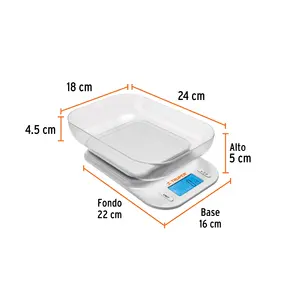 เครื่องชั่งดิจิตอลในครัวพร้อมชาม รุ่น BOX 2 รับน้ำหนักได้ 5 กก. ยี่ห้อ TRUPER - Product Image 2