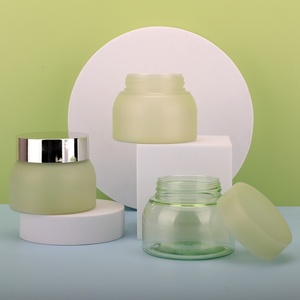 Venta al por mayor de fábrica: Tarros cosméticos de plástico de lujo, color verde personalizado, boca ancha, tapa de rosca para crema de ojos, loción y limpiador facial. - Product Image 6