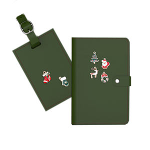 Porte-passeport en cuir végétalien imprimé personnalisé professionnel et ensemble d'étiquettes à bagages étui d'invitation de mariage <span class=keywords><strong>couverture</strong></span> de portefeuille de passeport - Product Image 3