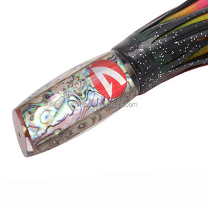 Tête de leurre de pêche à la traîne à haute vitesse en poly carbonate incrustation de tête Laser coquille d'ormeau leurre de thon Wahoo - Product Image 4