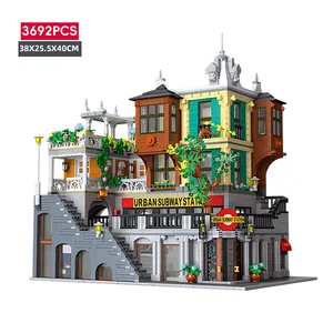 Jie Star 89129 2025 Estación de Metro Urbana, Estación de <span class=keywords><strong>Tren</strong></span>, Paisaje Urbano Creativo, Bloques de Construcción de Gran Tamaño, Juguetes de Ladrillos - Product Image 6