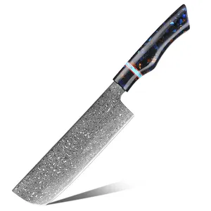 Kitchen Knives Set Japanese VG10 Damascus Steel Chef Knife Professional Full Tang Slicing Cleaver Santoku Utility Resin Handle