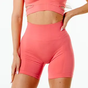 Good Price High Waist Summer Seamless Running Shorts Gym Leggings Yoga Shorts Raise Hip Tight Waist