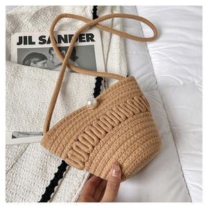 Sacs à bandoulière et bandoulière en paille tissés pour femmes de haute qualité avec sangle unique à motif de bonbons-Vente en gros - Product Image 4