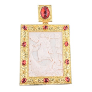 Ortodoxa oro Ghain pecho libre de la PU de la caja de regalo de aleación de Zinc OEM ODM grande <span class=keywords><strong>ruso</strong></span> obispo cruz Pectoral collar - Product Image 3