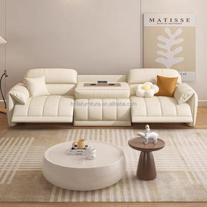 أريكة استرخاء كهربائية حديثة قابلة للتحويل من نسيج الألياف الدقيقة الإيطالي، أثاث غرفة معيشة عملي من الصين بتصميم بسيط من الخشب - Product Image 1