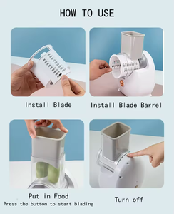 Bpa-free điện đa chức năng <span class=keywords><strong>mandoline</strong></span> slicer lưỡi thép không gỉ cầm tay khỏe mạnh công cụ nhà bếp cho Trái Cây Rau - Product Image 5