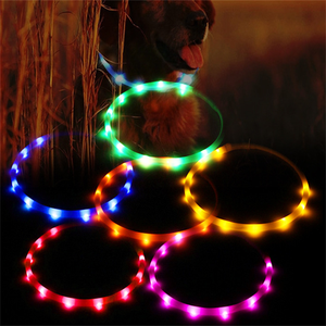 Personalizado USB recargable LED perro mascota intermitente Collar luz recargable USB recargable LED luz silicona perro Collar - Product Image 5