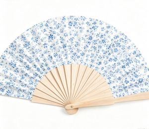 Éventail pliant personnalisé en bois de rose avec logo artistique sur mesure pour mariages, promotions et fêtes - Product Image 2