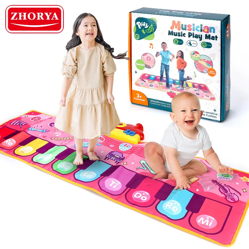 Zhorya New Born Baby Toys Children Playmat Kids Carpet Activities Musical Piano Keyboard Play Mat