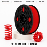 Filament d'imprimante 3D TPU 1,75 mm 1 kg, TPU 95A, flexible, élastique, haute résistance à l'abrasion, impression 3D FDM, découpe à 210°C