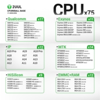 Plateforme de rebillage magnétique double face 2UUL BH17 CPU Reball Base, gabarit CPU 75 pièces/ensemble pour réparation de CPU Android EMMC+RAM