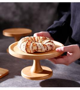 Yaratıcı şeffaf cam kapak kek tepsisi tatlı masa ekran için doğal bambu meyve tabağı ekmek tabağı kek <span class=keywords><strong>stand</strong></span>ı araçları - Product Image 6