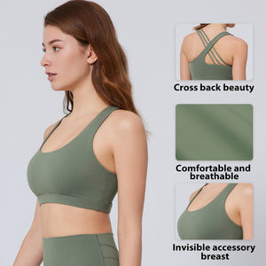 여성용 심리스 스포츠 브라 고강도 통기성 충격 방지 지원 요가 크로스 핏을 실행하기위한 도매 새로운 디자인 - Product Image 3