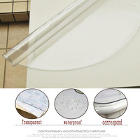 HUIHE Nappe Ronde Transparente Minimaliste en PVC, Housse de Table Délicate, Imperméable et Anti-Taches, de Haute Qualité pour la Maison