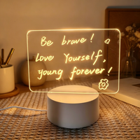 Veilleuse LED 3D DIY avec tableau d'affichage acrylique réinscriptible et créatif, idéale comme cadeau