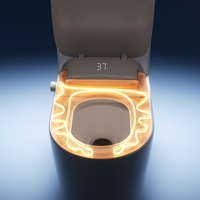 Siège de toilette intelligent autonettoyant en forme de U avec bidet automatique, couvercle chauffant à fermeture douce pour salle de bain