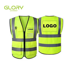 سترة أمان عاكسة متعددة الجيوب مخصصة للبناء، سترة عالية الوضوح للسلامة المرورية - Product Image 1