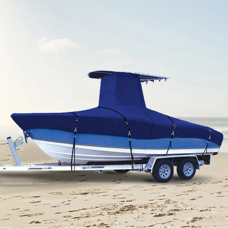 Chống rách trailerable t-top thuyền Bìa uv-proof thuyền bìa với Windproof kim loại khóa dây đai