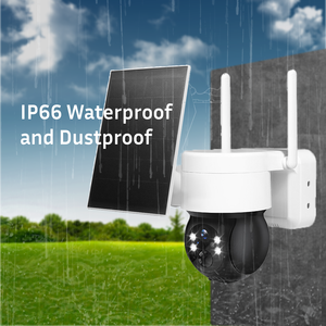 Bán hàng nóng 2MP Wifi năng lượng mặt trời Powered CCTV <span class=keywords><strong>Camera</strong></span> Trắng ống kính kép với không thấm nước mạng không dây CMOS cảm biến ai công nghệ - Product Image 1