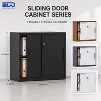 Armoire de classement latérale en acier robuste pour bureau commercial, rangement de documents, 2 portes coulissantes, taille personnalisée, support OEM