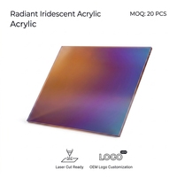 Aurora arc-en-ciel feuille acrylique irisée 1mm 2mm 3mm tailles découpées au laser décor extérieur stratification plastique beauté Illusion publicité
