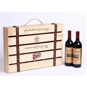 Gỗ Thông Tự Nhiên 6 Chai Rượu Vang Hộp Lưu Trữ Có Tay Cầm Và Nắp - Product Image 5