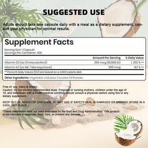 Venda Quente de Softgels de Vitamina D3 K2 com Óleo de Coco, Apoia a Absorção de Cálcio, Força Óssea e Saúde Imunológica, Suplemento Herbal 2 em 1 - Product Image 4