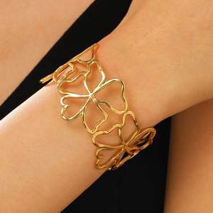Miradia Cổ Điển Thép Không Gỉ Vàng Drop Flower Bướm <span class=keywords><strong>Bangle</strong></span> Không Thường Xuyên Hình Học Bướm Đá Mở <span class=keywords><strong>Bangle</strong></span> Cho Phụ Nữ - Product Image 6
