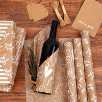 Papier Kraft jetable en pâte vierge enduit de silicone Jude Factory, 43*300 cm, pour emballage cadeau de la Saint-Valentin, vente en gros
