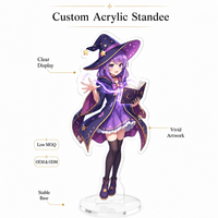 Standee Akrilik Anime Cetak UV Kustom 3D Epoxy Dome Single Slot Figur Akrilik Anime Girl Merchandise untuk Penggemar