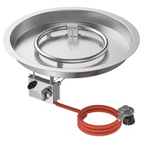 Kit de système de brûleur à gaz rond en acier inoxydable de 19 "pour chauffage d'arrière-cour