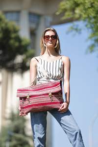 Borsa a Tracolla da Donna Personalizzata Stile Rock Classico NR27 in Materiale Mat-b Estate 2024, Realizzata in Italia, Ecologica in PVC e Cotone - Product Image 4