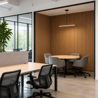 Panneau acoustique de haute qualité, absorption acoustique, panneau mural en feutre PET, bois, pour la décoration intérieure de luxe