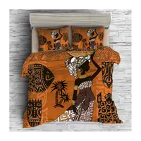 사용자 정의 이불 커버 베갯잇 뜨거운 아프리카 여자 디자인 이불 킹 퀸 사이즈 4 조각 침대 시트 침구 세트