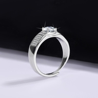 Bague pour homme en moissanite de couleur D, ciel étoilé, argent pur plaqué platine, moissanite d'un carat, fabriquée par MUSHAN Jewelry Factory