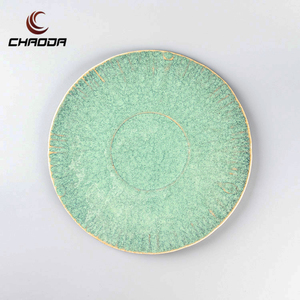 Vente en gros de vaisselle <span class=keywords><strong>d</strong></span>'hôtel en céramique pour restaurant à thème, ensemble <span class=keywords><strong>d</strong></span>'assiettes en céramique pour buffet, plateau de service à sushi rond en porcelaine - Product Image 1