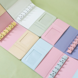 Álbum de fotos de cuero PU de macarrón cuadrado ancho A7, carpeta de 6 anillas, Kpop Photocard, libro de colección, cubierta de cuaderno, 100 hojas, Agenda, planificador - Product Image 5