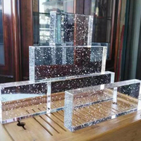 Cloison murale en blocs de verre, brique de verre rectangulaire transparente et solide