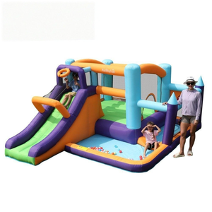 Castello Gonfiabile per Bambini e Scivolo d'Acqua - Marca ZUJU, Facile da Montare, Tema Animali - Product Image 1