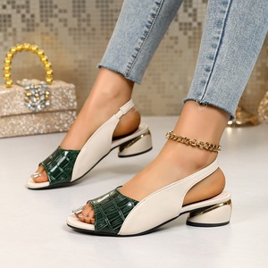 Sandales élégantes pour femmes à bout ouvert, talon bloc, style slingback, confortables pour de multiples occasions sociales quotidiennes - Product Image 6